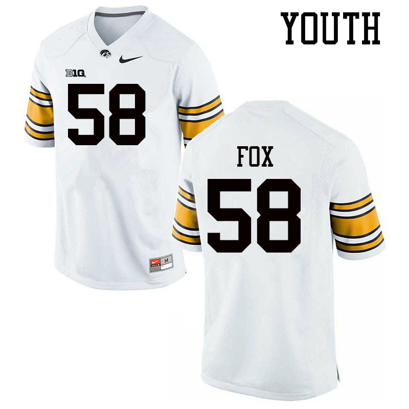 Youth #58 Taylor Fox Iowa Hawkeyes College Football Jerseys Sale-White